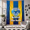 Nástěnná tapisérie s vlastním jménem a textem, Dekorativní tapisérie Warrington Wolves pro ložnici