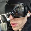 Oversized Punk Sunglasses Women Luxury Brand Designer Sports Sun Glasses For Men Fashion One-Piece Sunglass Outdoor Sport Goggle