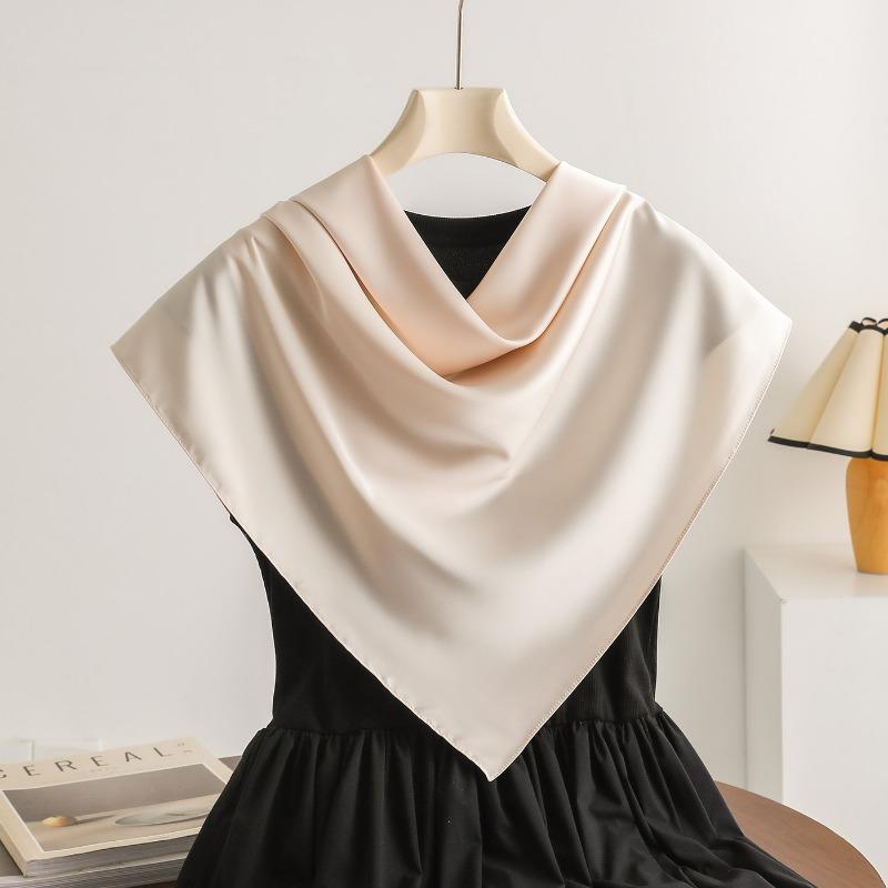 Elegant Elastic Satin Square Scarf Fashion Versatile Women Neck Scarf
