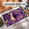 Witchcraft Theme Crystal Velvet Rug Personalized Custom Name Text Soft Floor Mat Home Decor