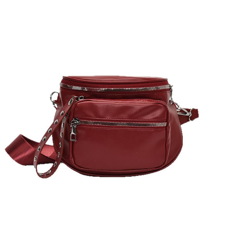 Women's bag 2025 new Korean version commuter bag trendy locomotive bag fashion casual shoulder bag solid color messenger bag