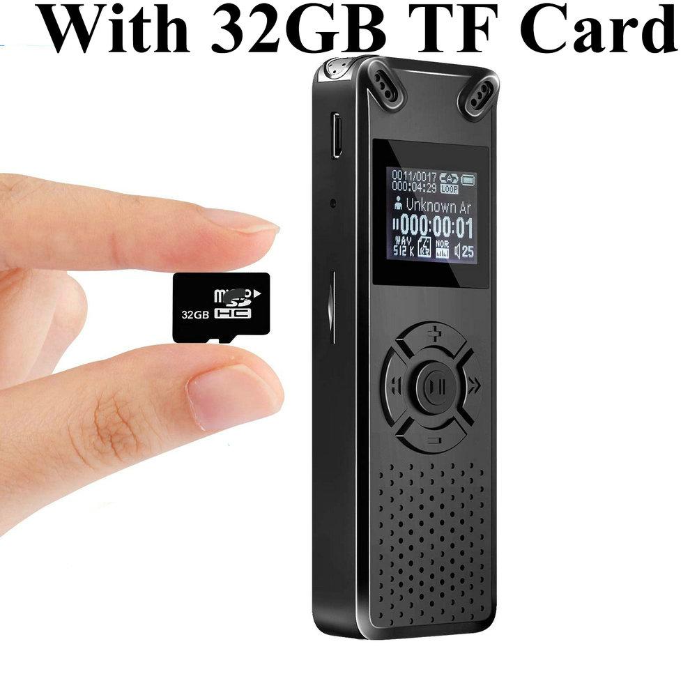 Digital Audio Voice Recorder 8gb 16gb Professional Portable Recorder Mp3 For Interview Business Support Up To 32g Tf Card V91