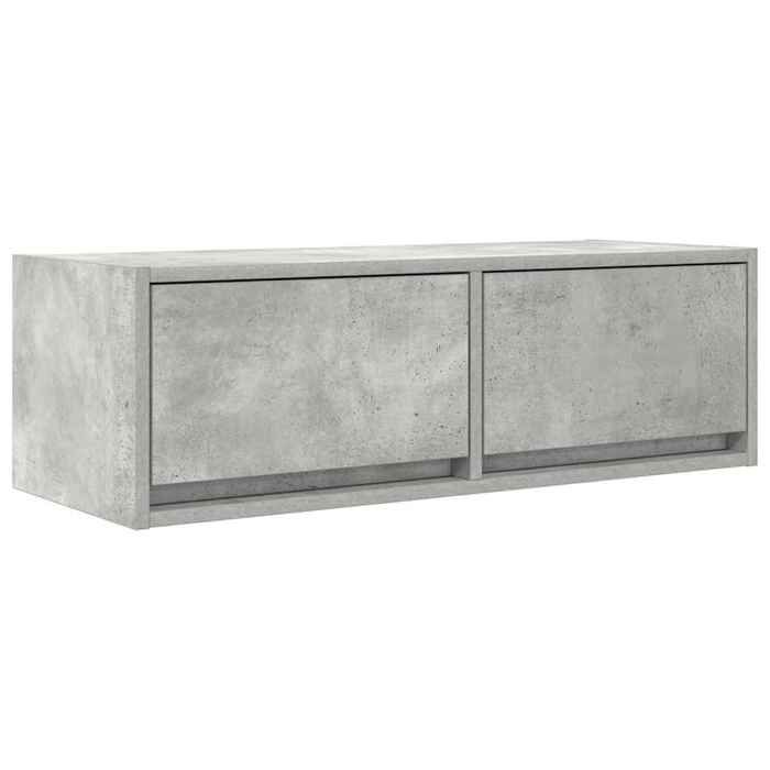 VidaXL Meuble TV gris béton 80x31x25,5 cm bois d'ingénierie, banc TV, meuble hifi, centre de divertissement, buffet TV, 861514