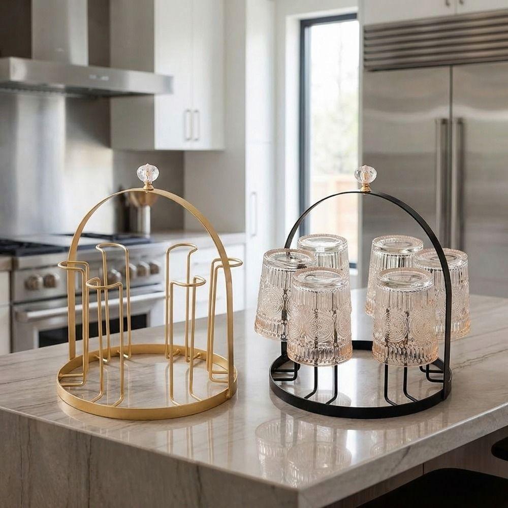 Upside Down Glass Cup Storage Rack Iron Tea Cup Holder Practical Cup Organizer  for Home