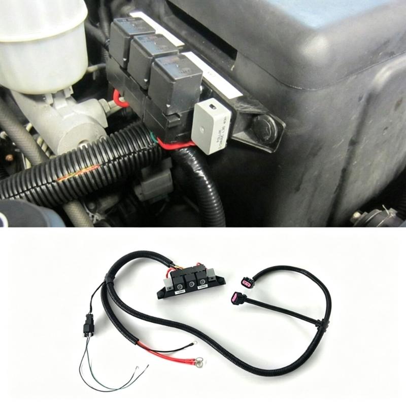 Fan Wiring Assembly 67400923 Cooling Fan Wire Set for Direct Install Service, Heat-Resistant Insulated Wiring Assembly, 1 Pc for Engine Bay Use