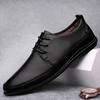 Mocassins Masculinos de Couro de Vaca - Sapatos Formais e Casuais com Cadarço, Tamanhos Grandes