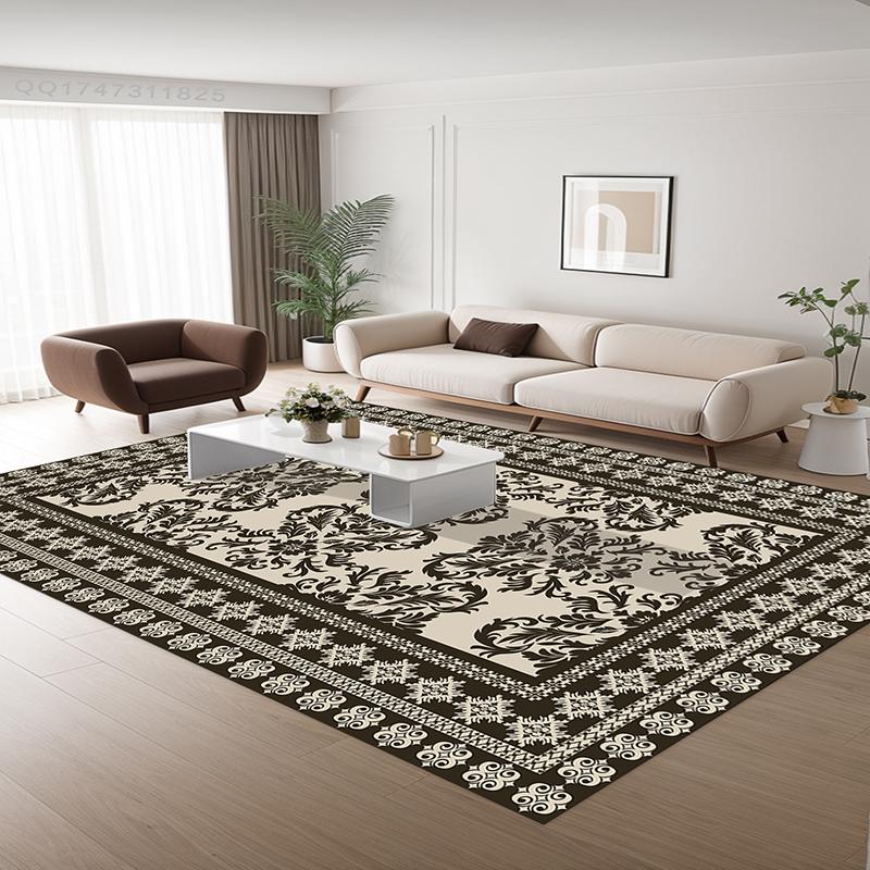 Perski Dywan do Salonu Geometryczny Retro Dywan Dekoracyjny na Dużą Powierzchnię Sypialnia Salon Zmywalny Antypoślizgowy Mata Podłogowa Łatwy do Czyszczenia