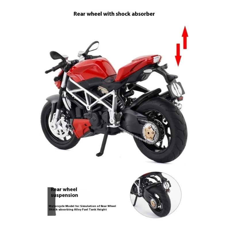 1/12 Scale Ducati Streetfighter S Muscle Alloy Motorcycle Diecast Model Sound & Light Desktop Collection Decorative Gift Boys