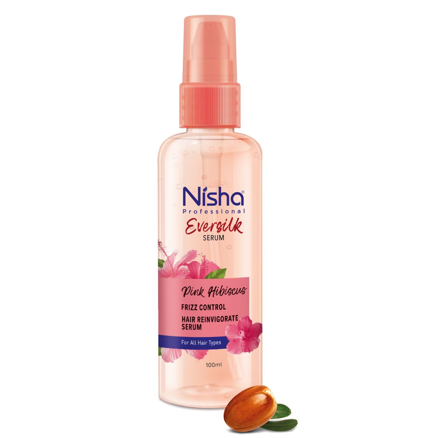 Nisha Professional Hair Reinvigorate Serum 100 ml Pink Hibiscus For Frizzy Hair Shine Control All Hair Types Serum