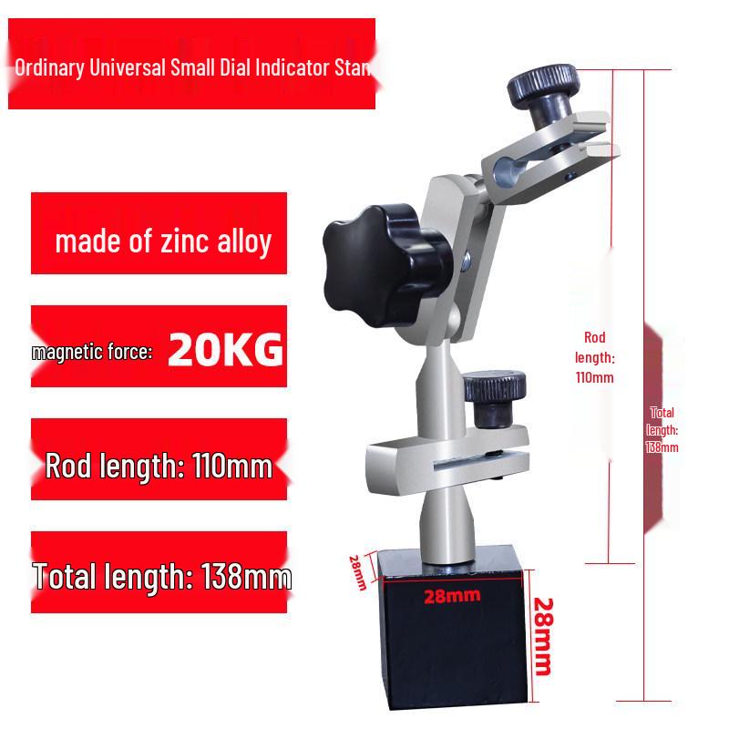 Hydraulic Magnetic Dial Indicator Stand with Extended Base for Mechanical and Lever Indicators
