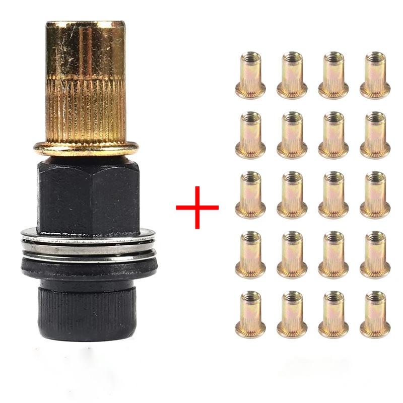 10 pezzi+1 pezzo M8 Dado Rivetto Manuale Rivettatrice Manuale Strumento Dado Accessorio per Dadi Strumento di Rivettatura Manuale Testa di Ariete Dado Rivetto