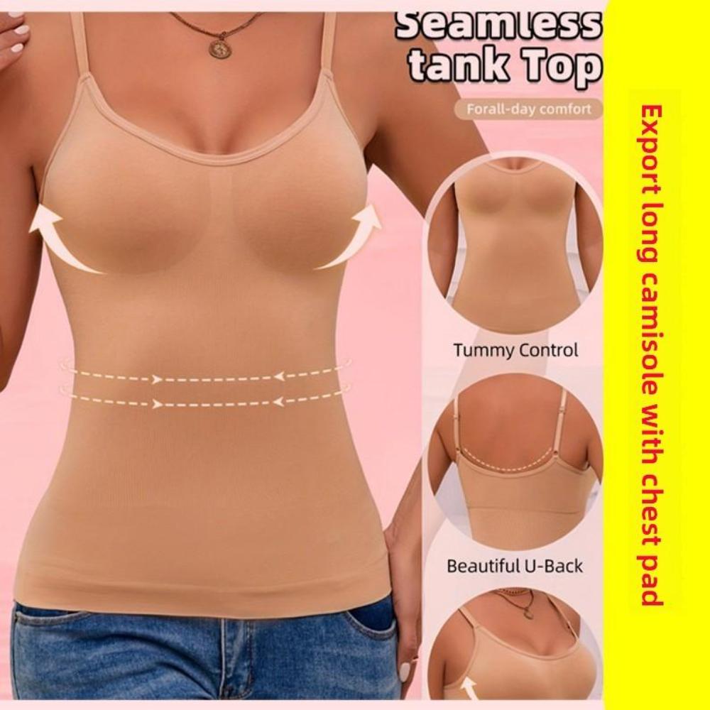 

Женская модальная майка на бретелях со встроенным бюстгальтером, удлиненный топ без рукавов L бежевый