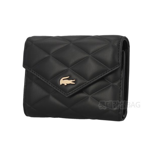 Lacoste Crocodelle Flap Wallet Nf5119e56g Black