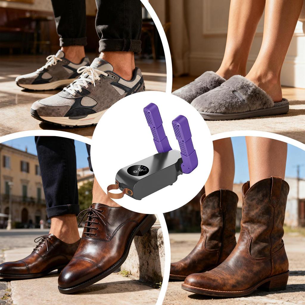 Electric Shoe Dryer Foldable Boot Warmer 5 Level Timer Glove Dryer for Rainy Seasons Travel Gym Outdoor Adventures Work Sites