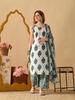 Beautiful Printed Cotton Rayon Kurta Set Pakisatni Top Kurti Palazzo Dupatta Set