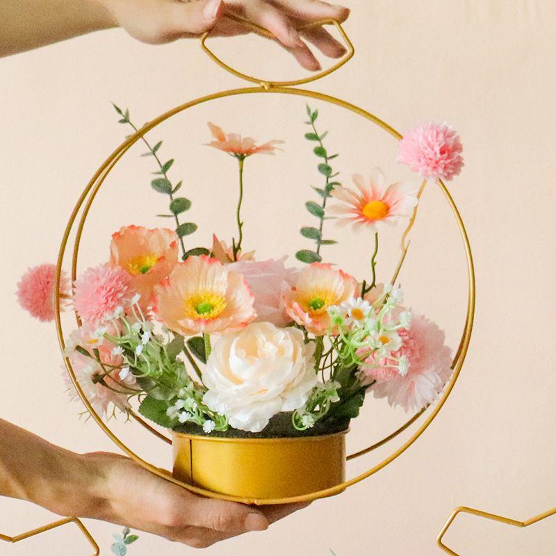 Simulated Rose, Daisy, Star Flower Artificial Flower Basket For Table Decoration, Living Room Setting, Indoor Decoration.