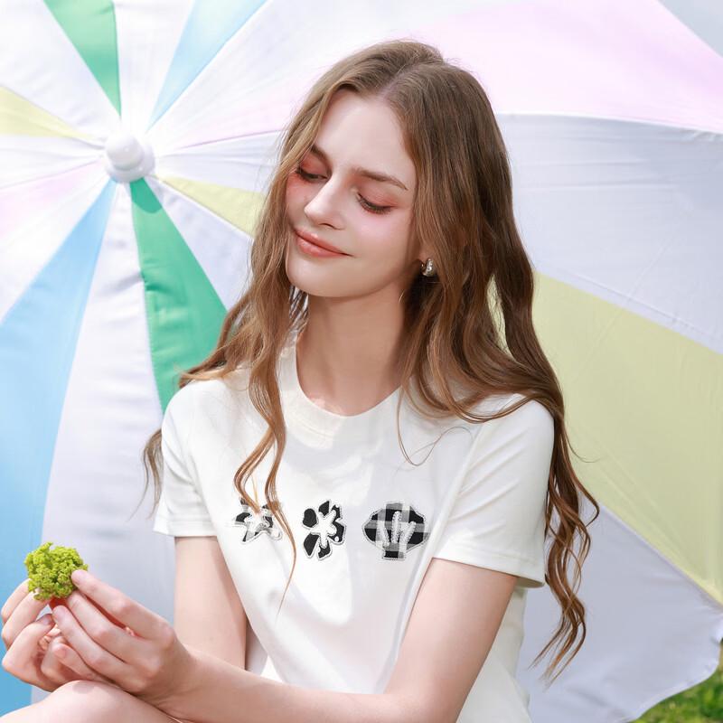 SanCai Women's 2026 Summer Embroidered T-Shirt