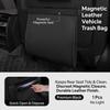 Leather Car Trash Bag Magnetic Seat Back Organizer for Rear Seat Vehicle Cleaning