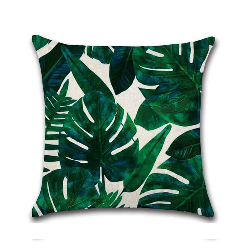 

Квадратная наволочка с тропическим растением, наволочка для автомобильного дивана, офисного кресла, простые аксессуары для украшения дома 40X40CM