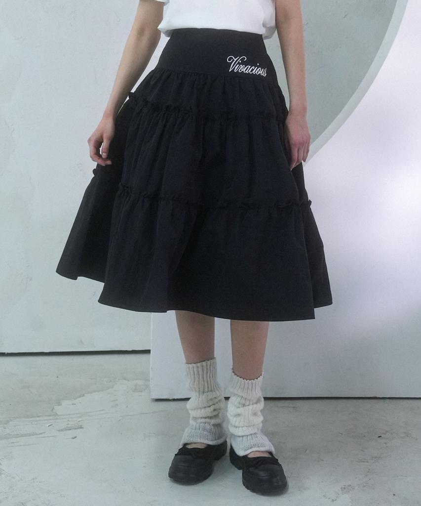 VIVACIOUS Claudia Taslan Kang Kang Skirt Black