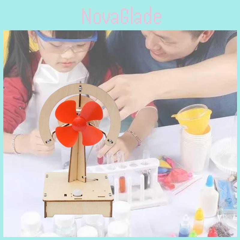 Holz DIY Körperwahrnehmung Elektrischer Ventilator Handgemachtes Kit Für Wissenschaftliche Experimente Schulbedarf