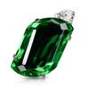 Lab Created Green Emerald 104ct 925 Sterling Silver Pendant Certified