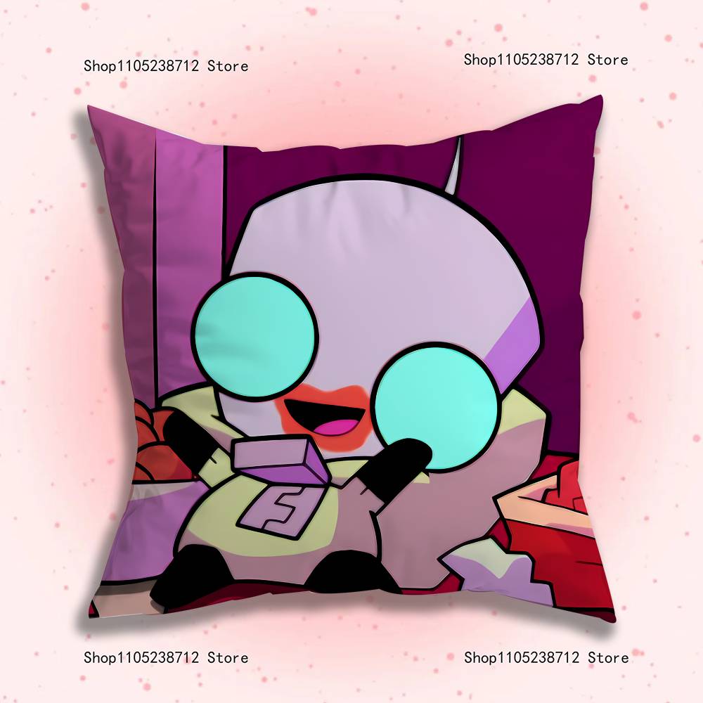 Cute Z-ZIM I-Invaders AnimePillow Case For Sofa Decor Car Office Room Printing Cushion Cover Decorations and Protector