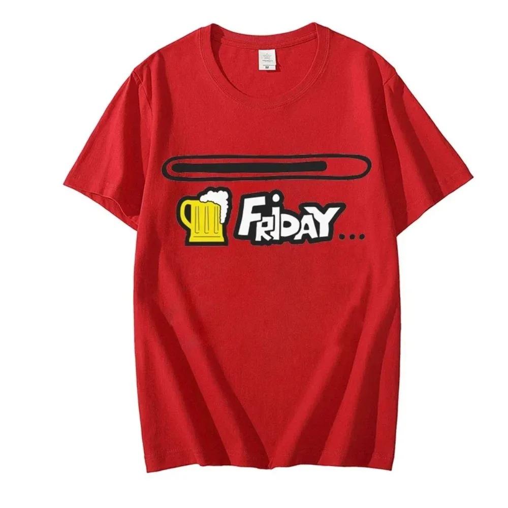 Mens Clothes Beer Friday Classic T-shirts Male Tee Short Sleeve Tshirt Hip Hop Tops Funny Graphic Y2k Oversized Men Streetwear