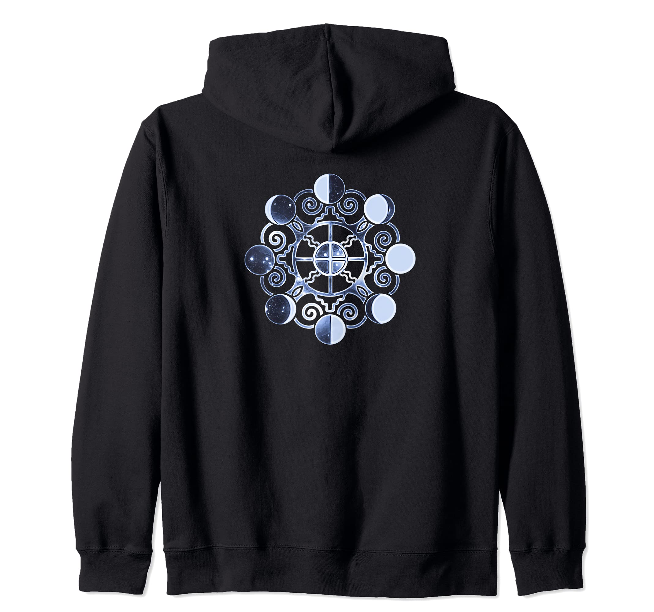 Phases of the moon, Earth, symbols, magic, Wicca, paganism, Celtic, zip-up hoodie