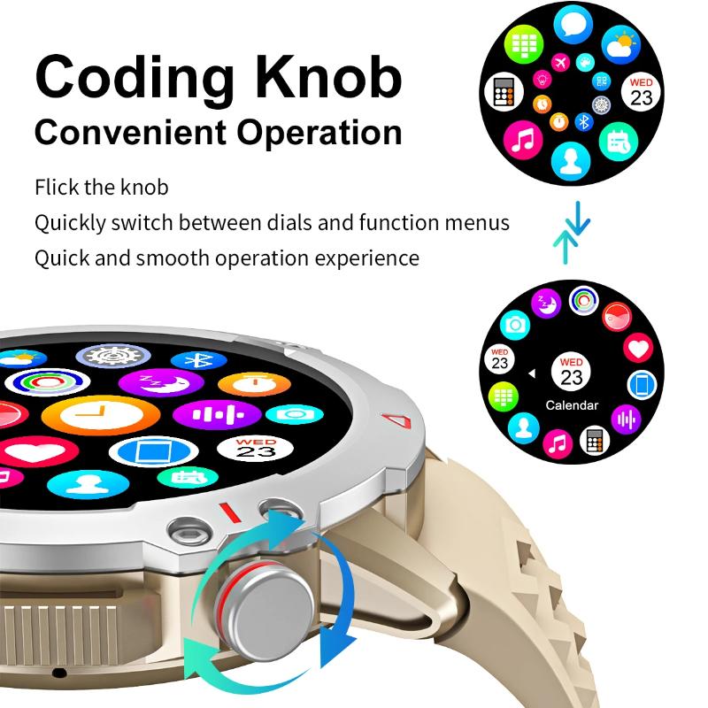 2025 Neue Herrenuhr 1,43 AMOLED TF10 PRO Outdoor-Sport-Fitness-Tracker Herzfrequenzmesser, Geeignet für Android IOS Herren Smartwatch