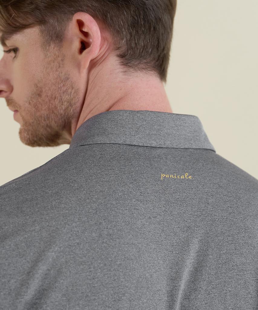 PANICALE Grey Aerocool Stretch Polo Shirt
