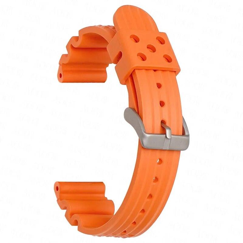 Cinturino in Gomma Waffle 20mm 22mm Fibbia in Acciaio Inossidabile Uomo Sport Impermeabile TPU Sostituisci Cinturino Orologio per Seiko per Citizen Blu