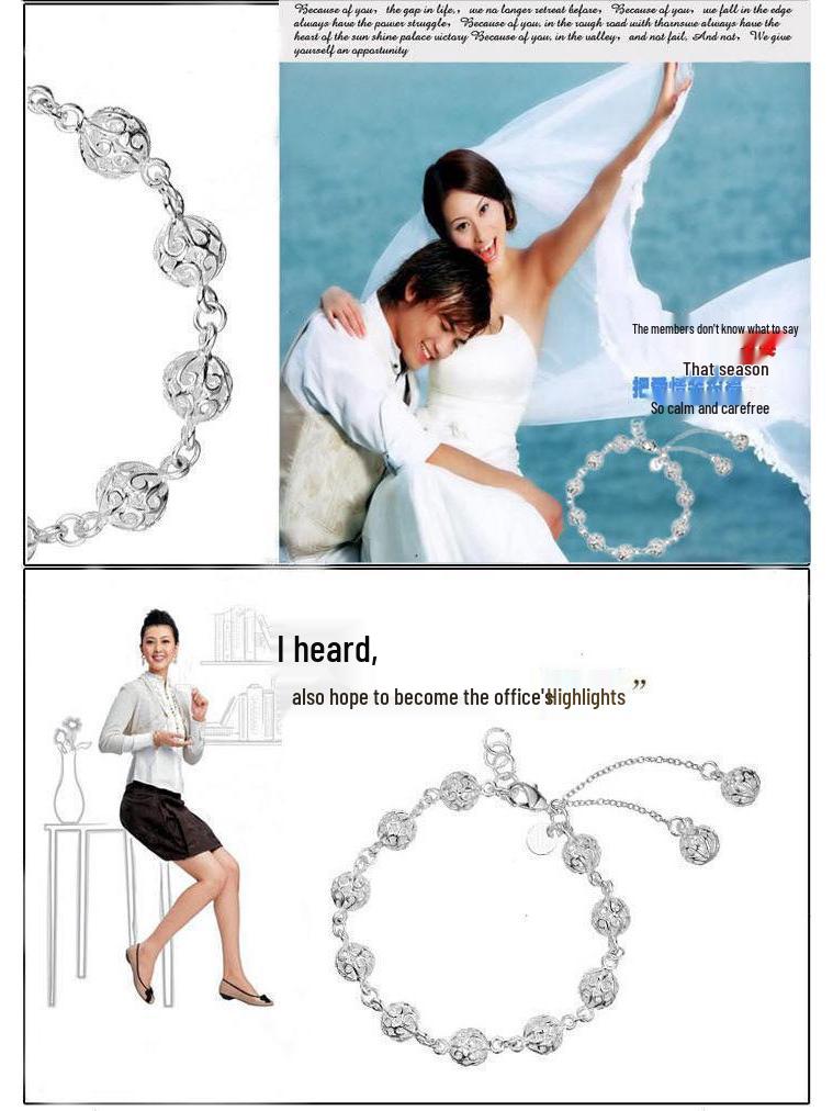 Weihua Silver-Plated Korean Crystal Bracelet for Women