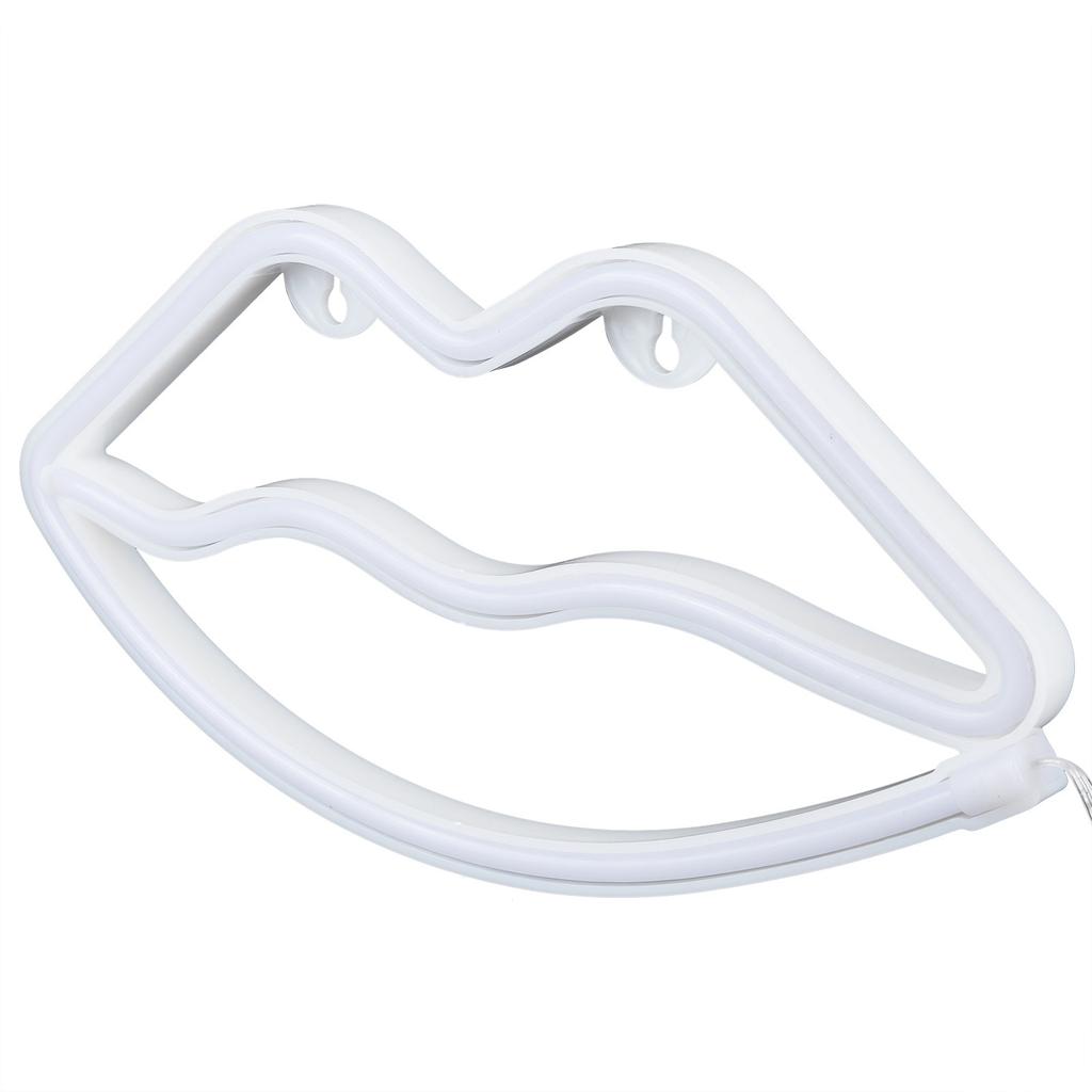 LED Neon Light Lip Neon Sign Night Light for Living Room Bedroom Club Bar USB/Battery Powered Blue