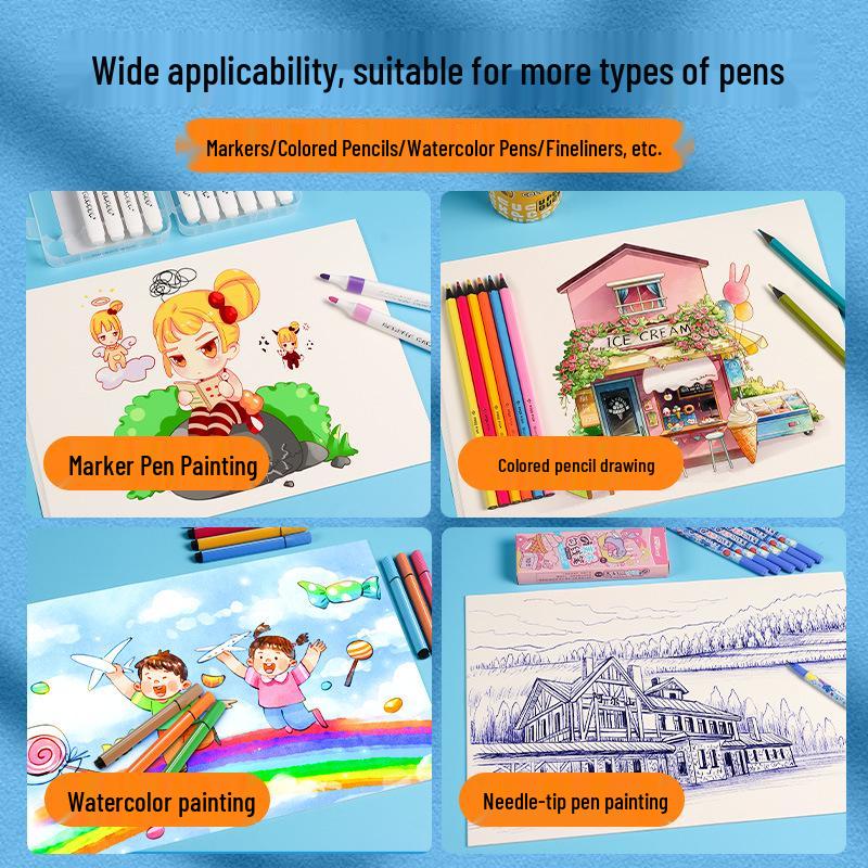 Thickened A4/A3 Sketch & Marker Paper for Kids & Students - Handicraft, Hand-copying, Painting, Posters