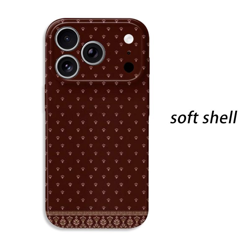 Sophisticated Ditsy Floral Border Trim Geometric Pattern Art Graphic Film Aesthetic Protective Case Cover For iPhone 14 15 16 Pro Max Plus