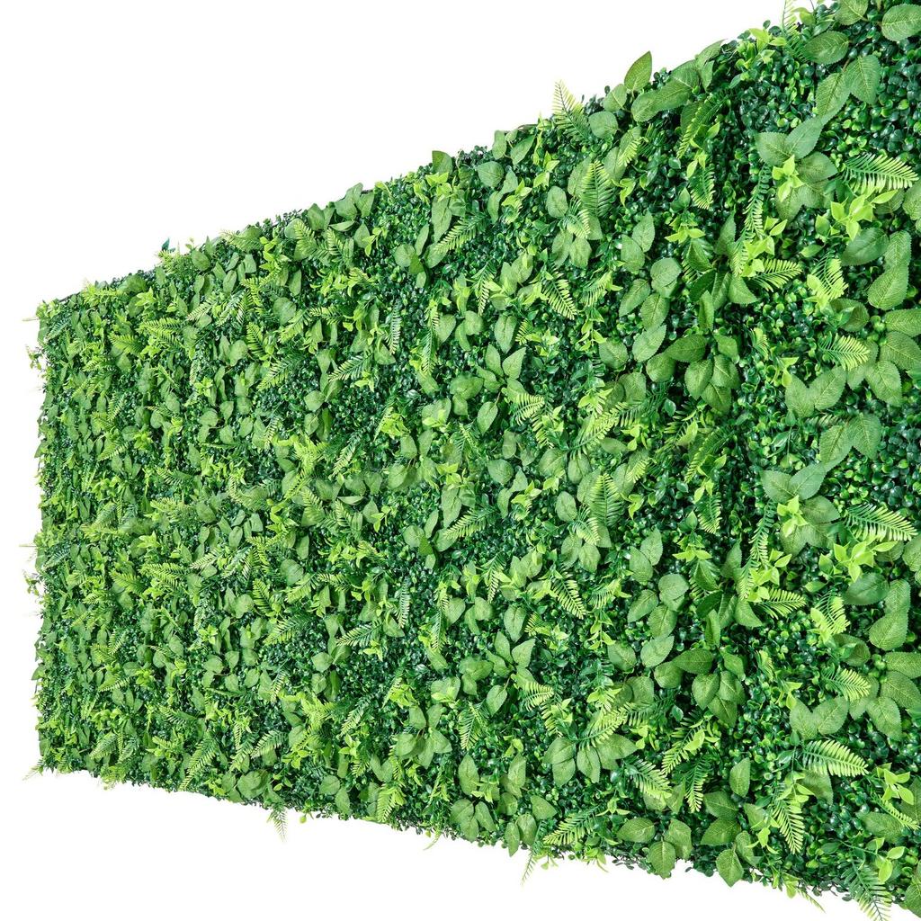 Artificial Plant Wall, 4 PCS 61 x 243.8 cm Artificial Boxwood Panels, Sun Protection Greenery Backdrop Privacy Hedge Fence, Fake Grass Screen for
