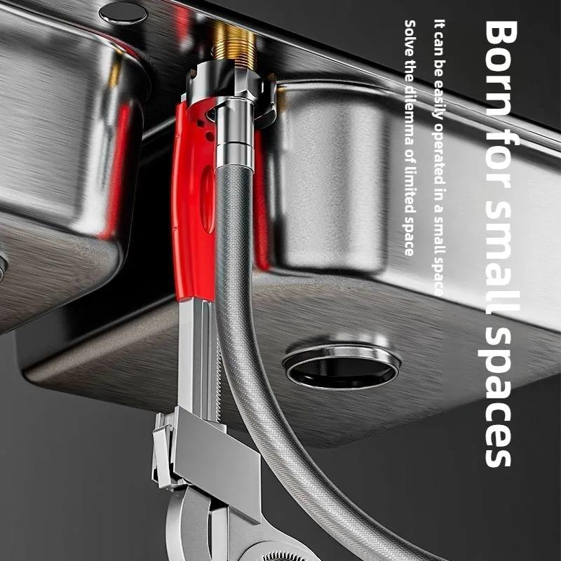 1-piece pipe wrench large opening bathroom wrench multi-purpose plumbing tool can adjust and repair water pipes and pipes