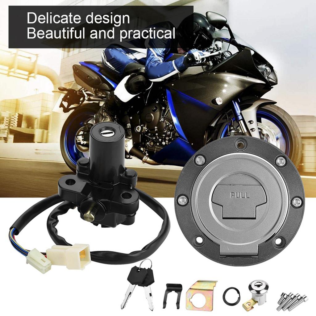 Motorcycle Ignition Switch Fuel Gas Cap Seat Lock Keys for Yamaha YZF R1 R6 R6S FZ6 FJR1300