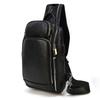 Retro Men'S Leather Breast Bag Usb Multifunctional Charging Crazy Horse Leather Crossbody Bag Men'S Shoulder Bag Large Capacity Backpack