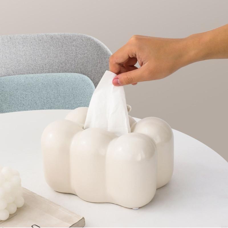 High-end Dining Table Tissue Box Ceramics Tissue Box Silver White Black