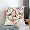 Flower Plant Sofa Cushion Cover Heart Shape Flower Pillow Cover Home Decoration Car Decoration Throw Pillow Cover