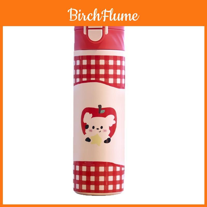 Cute Apple Puppy Cat Floral Grid Star Printed Stainless Steel Insulated Cup For Kids And Adults