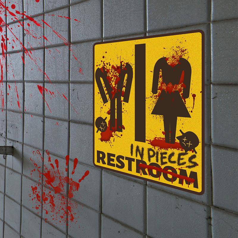 1 ks Halloween Halloweenská Strašidelná Noc Hororová Párty Dekorace Na Zeď Krvavá Nálepka Do Koupelny