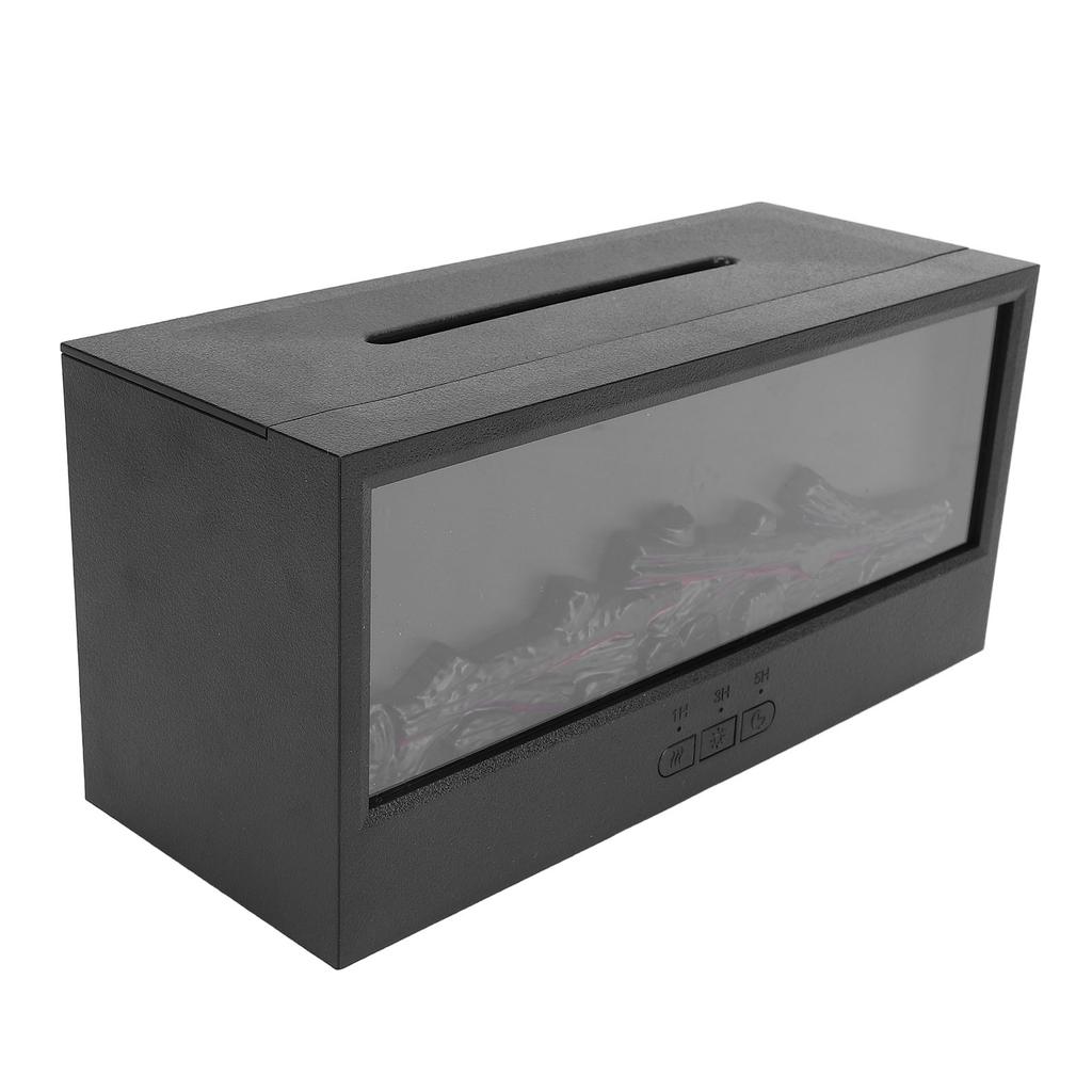 3D Flame Fireplace Essential Oil Diffuser 150ml Colorful Flame Light USB Quiet Aromatherapy