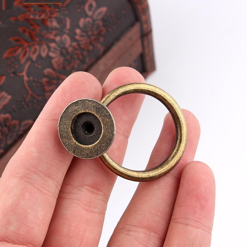 Antique Bronze Cabinet Drawer Knobs Dresser Cupboard Wardrobe Furniture Pulls Ring Handle Wooden Box Jewelry Knobs Door Knocker