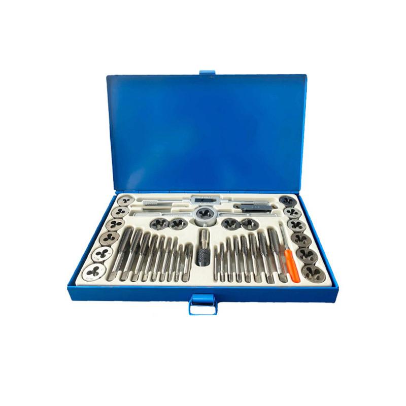 40pcs imperial tap and die set 4-40 1/2-20, used for manual internal and external thread tapping and repair tool combinations