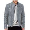 European and American men's clothing men's leather jacket popular PU jacket zipper stand-up collar punk men's locomotive leather jacket clip