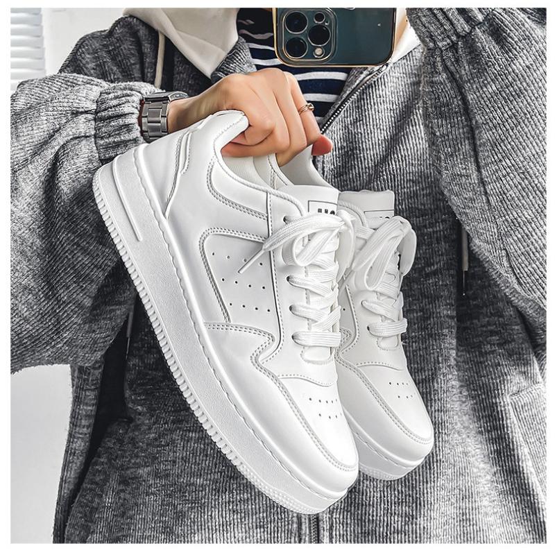 Men Shoes Breathable Leather Flats Sport Sneakers Casual Platform Lightweight Black White Walking Outdoor Zapatos Spring Summer