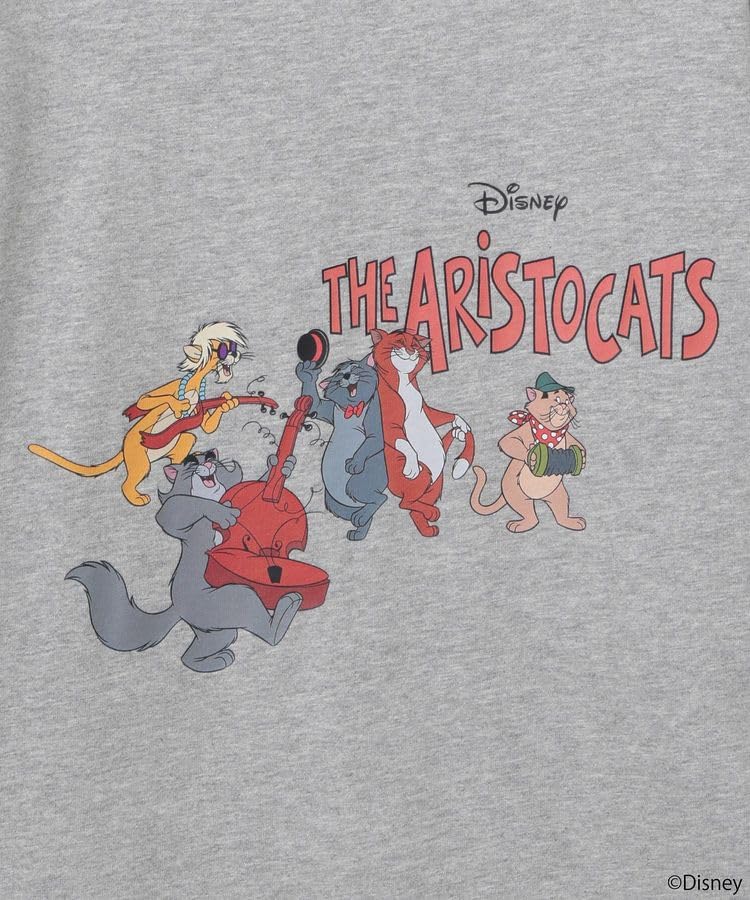 Music Sweatshirt Long for Heather Gray [Earth & Ecology] Disney/The Aristocats/Printed T-Shirt Women,